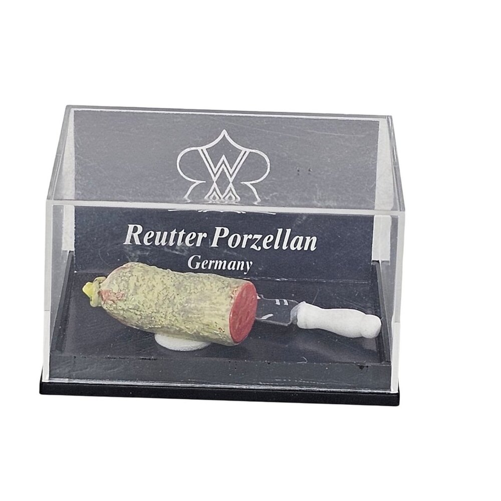 Reutter Porzellan Germany Salami And Knife Dollhouse Miniature Collectible